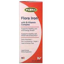 Flora, Железо с витамини группы B, Iron with B-Vitamin Complex...