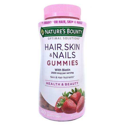 Основне фото товара Nature's Bounty, Hair Skin & Nails Gummies Strawberry, Шкі...