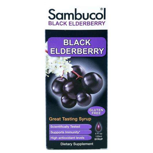Основне фото товара Sambucol, Black Elderberry Syrup Original Formula, Сироп з Буз...