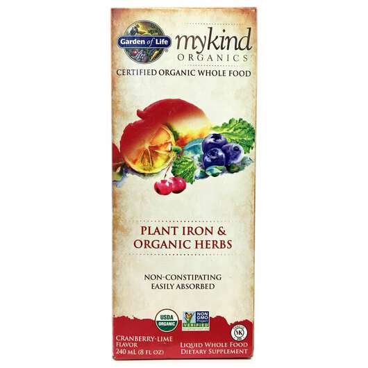 Plant Iron & Organic Herbs, Рослинне Залізо з Травами, 240 мл