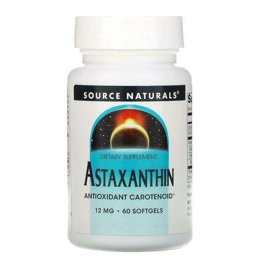 Основне фото товара Source Naturals, Astaxanthin 12 mg 60, Астаксантин 12 мг, 60 к...