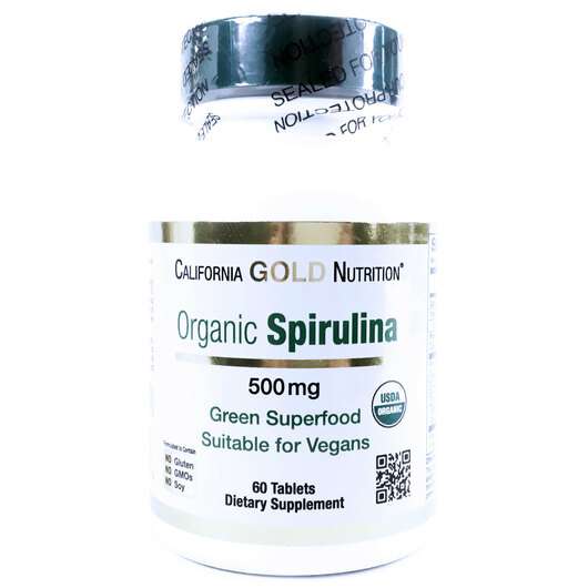 Organic Spirulina, Спіруліна 500 мг, 60 таблеток