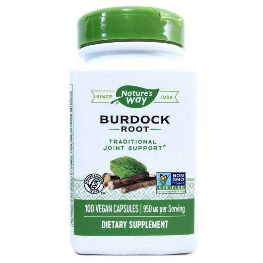 Основне фото товара Nature's Way, Burdock Root 475 mg, Лопух 475 мг Корінь, 100 ка...