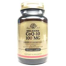 Solgar, Мегасорб Q-10 100 мг, Megasorb CoQ-10 100 mg, 60 капсул