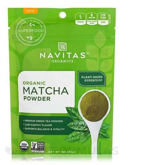 Основне фото товара Navitas Organics, Organic Matcha Powder, Чай Матча, 85 г