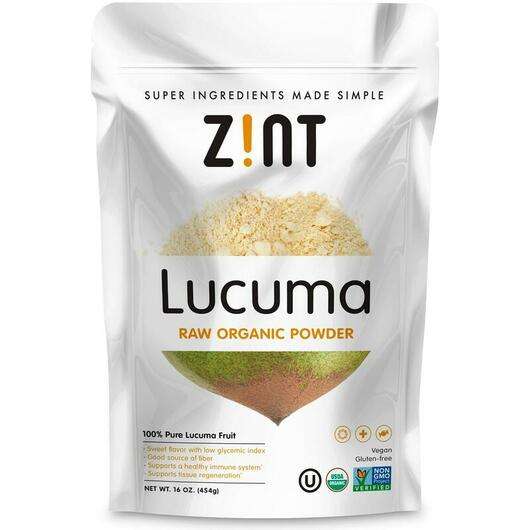 Основне фото товара Zint, Lucuma Raw Organic Powder, Лукума, 454 г