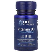 Vitamin D3 175 mcg 7000 IU Витамин D3 Life Extension