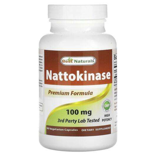 Основне фото товара Best Naturals, Nattokinase 100 mg, Наттокіназа, 90 капсул