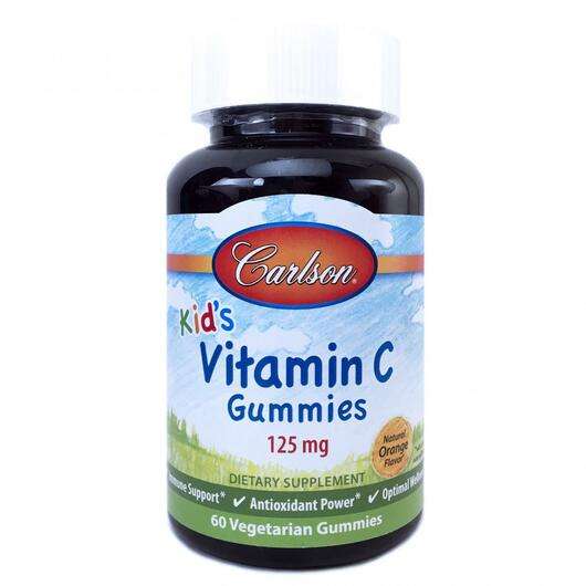 Основное фото товара Carlson, Витамин С 125 мг, Kid's Vitamin C Gummies, 60 конфет