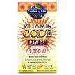 Фото товара Garden of Life, Витамин D3, Vitamin Code RAW D3 2000 IU, 60 ка...
