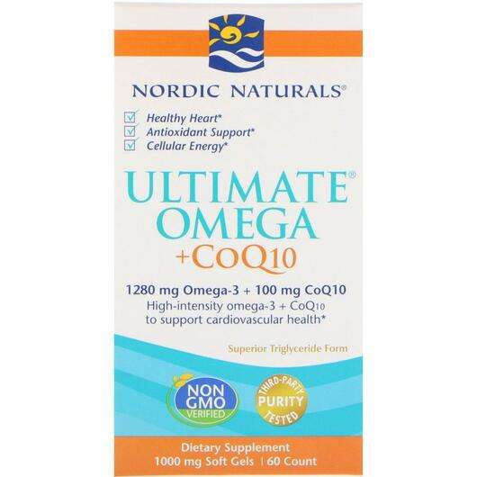 Основное фото товара Nordic Naturals, Омега + Убихинол CoQ10, Ultimate Omega + CoQ1...