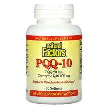 Natural Factors, PQQ-10 PQQ 20 mg CoQ10 200 mg, Коензим Q10, 3...