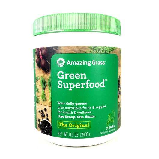 Основне фото товара Amazing Grass, Green Superfood Original, Суперфуд, 240 г