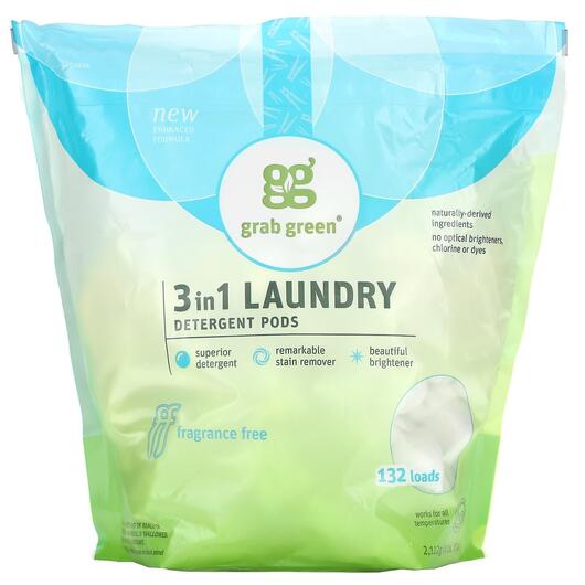 Основне фото товара 3-in-1 Laundry Detergent Pods Fragrance Free, Пральний порошок, 2