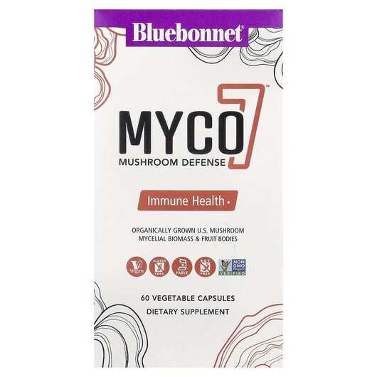 Основное фото товара Bluebonnet Nutrition, Грибы, Myco7 Mushroom Defense, 60 капсул
