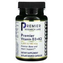 Premier Research Labs, Premier Vitamin D3+ K2, Вітаміни D3 та ...