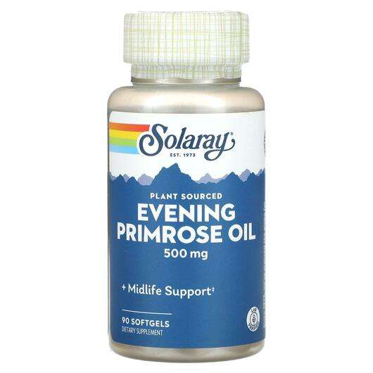 Основное фото товара Solaray, Масло примулы вечерней, Plant Sourced Evening Primros...