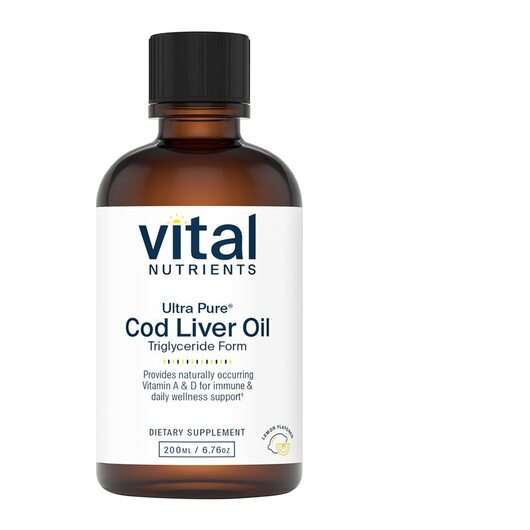 Основне фото товара Vital Nutrients, Ultra Pure Cod Liver Oil 1025 Lemon, Олія з п...