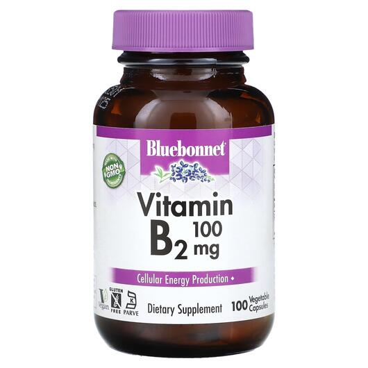 Основне фото товара Bluebonnet Nutrition, Vitamin B2 100 mg, Вітамін B, 100 капсул