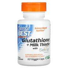 Doctor's Best, Glutathione + Milk Thistle, L-Глутатіон, 60 капсул