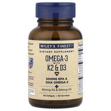 Омега 3 Wild Alaskan Fish Oil Vitamin K2 Wiley's
