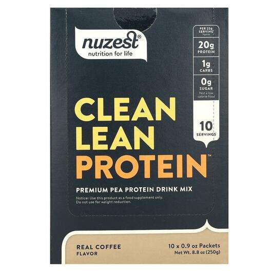 Основное фото товара Nuzest, Гороховый Протеин, Clean Lean Protein Real Coffee 10 P...
