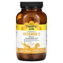 Country Life, Vitamin C Chewable Juicy Orange 500 mg, 90 Wafers