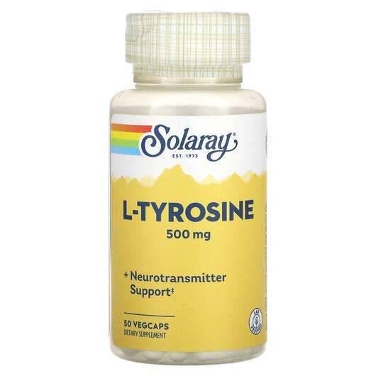 Основное фото товара Solaray, L-Тирозин, L-Tyrosine 500 mg, 50 капсул