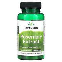 Swanson, Розмарин, Rosemary Extract Standardized 500 mg, 60 ка...