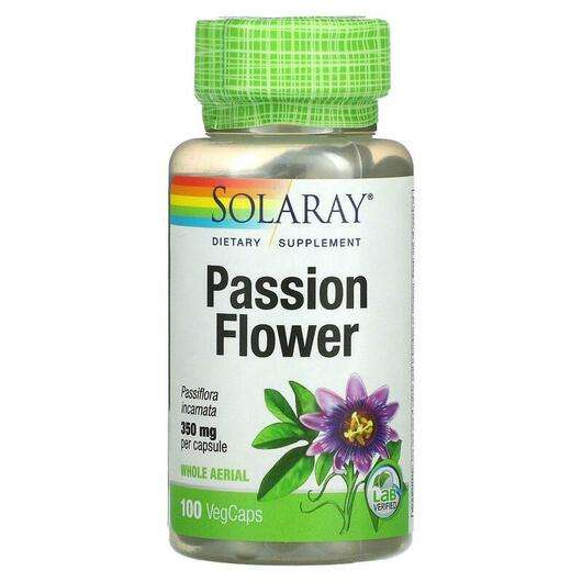 Основне фото товара Solaray, Passion Flower, Пасифлора 350 мг, 100 капсул
