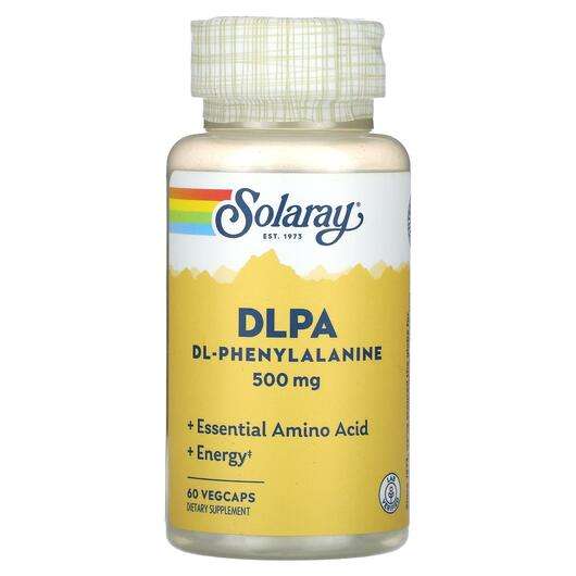 Основне фото товара Solaray, DLPA DL-Phenylalanine 500 mg, L-Фенилаланін, 60 капсул