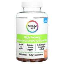 Rainbow Light, High Potency Vitamin D3 Peach 2000 IU, 120 Gummies