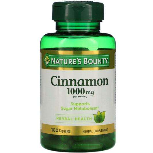 Основне фото товара Nature's Bounty, Cinnamon 1000 mg, Кориця 1000 мг, 100 капсул