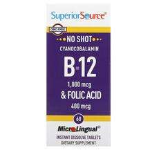 Superior Source, Cyanocobalamin B-12 & Folic Acid, 60 Micr...