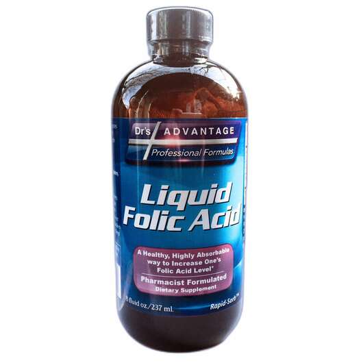 Основне фото товара Dr's Advantage, Liquid Folic Acid, Рідка фолієва кислота,...