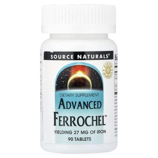 Основное фото товара Source Naturals, Железо, Advanced Ferrochel, 90 таблеток