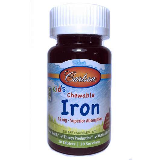 Kid's Chewable Iron, Залізо 15 мг, 30 таблеток
