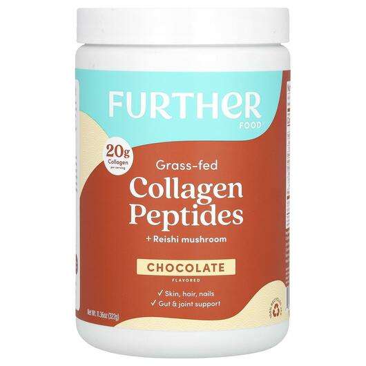 Основне фото товара Further Food, Grass-Fed Collagen Peptides + Reishi Mushroom Ch...