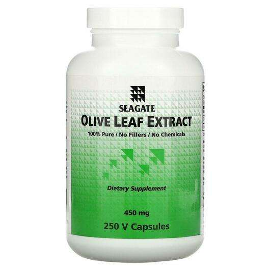 Основне фото товара Seagate, Olive Leaf Extract 450 mg, Оливкове листя, 250 капсул