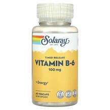 Solaray, Timed Release Vitamin B-6 100 mg, Вітамін B, 60 капсул
