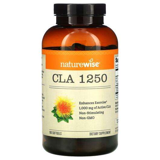 Основне фото товара Naturewise, CLA 1250 1000 mg, Лінолева кислота, 180 капсул