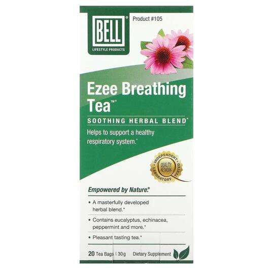 Основное фото товара Органический чай, Ezee Breathing Tea Soothing Herbal Blend 20 ...
