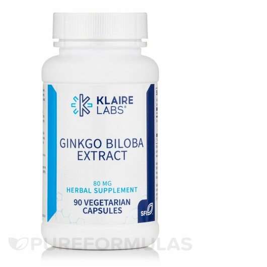 Основне фото товара Klaire Labs SFI, Ginkgo Biloba Extract, Гінкго Білоба, 90 капсул