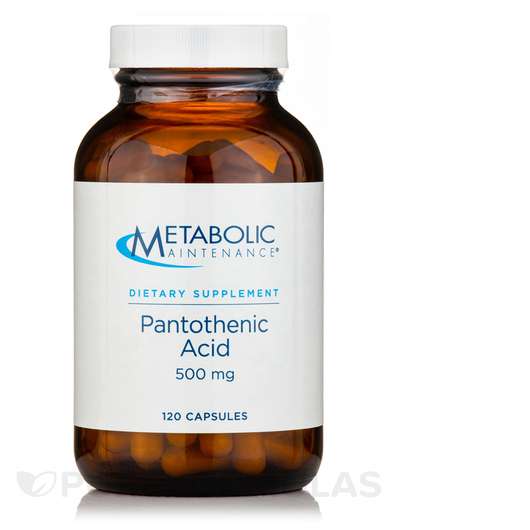 Основне фото товара Metabolic Maintenance, Pantothenic Acid 500 mg, Вітамін B5 Пан...
