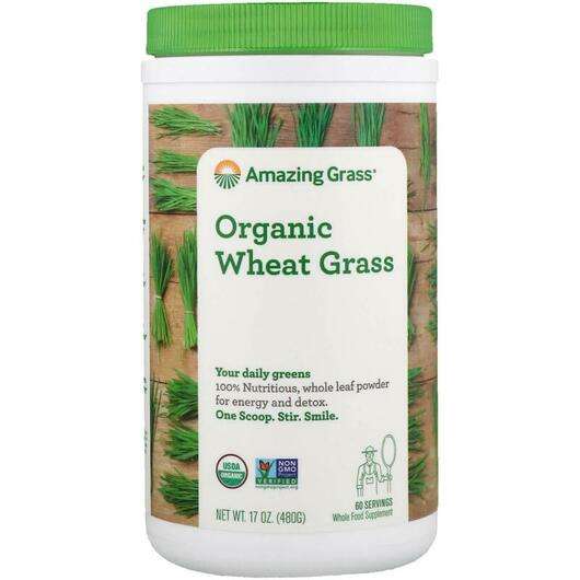 Основное фото товара Amazing Grass, Пророщенная пшеница, Organic Wheat Grass, 480 г