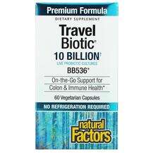 Natural Factors, Пробиотики, TravelBiotic 10 Billion BB536, 60...