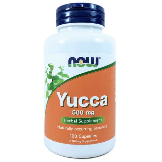 Основне фото товара Now, Yucca 500 mg, Юкка 500 мг, 100 капсул