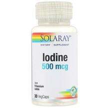 Solaray, Iodine from Potassium Iodide 500 mcg, Йод 500 мкг, 30...