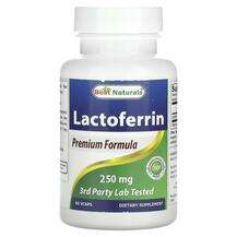 Best Naturals, Lactoferrin 250 mg, Лактоферин, 60 капсул