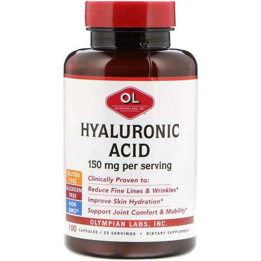 Основне фото товара Olympian Labs, Hyaluronic Acid 150 mg 100, Гіалуронова кислота...